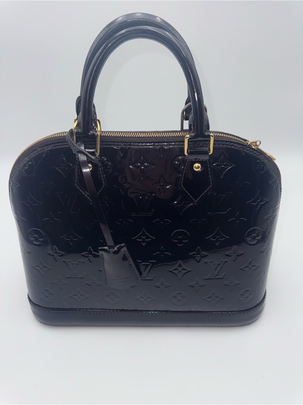 Louis Vuitton Brown Patent Vernis Alma PM Satchel - Picture 1 of 11